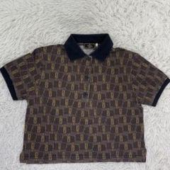 美品‼️ FENDI ポロシャツ　半袖　バッグ柄　レディース　ブラウン 美品‼️ FENDI ポロシャツ半袖バッグ柄レディースブラウン