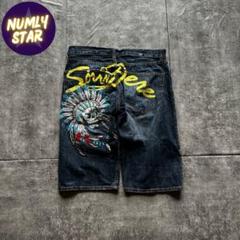 archive grunge scull fade denim pants