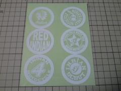 正規品 インディアン ステッカー 1シート (白) RED INDIAN