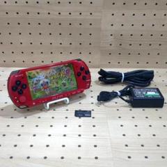 動作品 / 点検・整備済み psp3000 本体 レッド×ブラック（付属品あり）