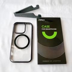 iPhone15 pro ケース 黒 iPhoneカバー スマホスタンド