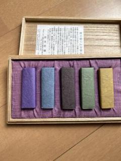 今週最終値下げ　紀州松煙　彩雲墨５本(木箱入)セット 今週最終値下げ紀州松煙彩雲墨5本(木箱入)セット