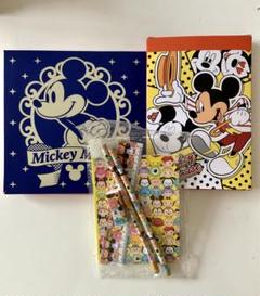 【未使用品】 ミッキーマウスタオルハンカチ2枚　ツムツム文具　セット