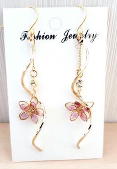 408# ピアス ハンドメイド フラワー レジン 桜 夏ピアス
