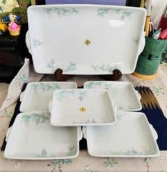 瀬戸焼　四角皿　可愛いぶどう付け　6客セット　新品未使用