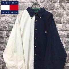 希少 TOMMY HILFIGER シャツ アシンメトリー クレイジーパターン