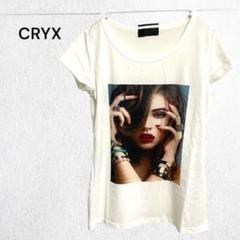 クリックス 半袖Tシャツ カットソー ビッグプリント フォトデザイン ビジュー