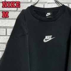 NIKE☆ナイキ☆スウェット トレーナー 刺繡ロゴ センターロゴ ブラック M