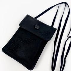 未使用 ANN DEMEULEMEESTER サコッシュ ポシェット レザー 黒