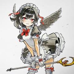 手描きイラスト/メイド×魔法少女/オリジナル/A4サイズ - メルカリ