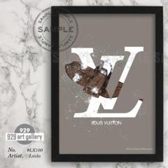 LOUIS VUITTON type☆A4額装済アートポスター#LX100飛行機