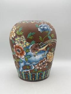 中国　花鳥紋紫砂加彩大壺　送料込み250630 中国 花鳥紋紫砂加彩大壺 送料込み250630 - メルカリ