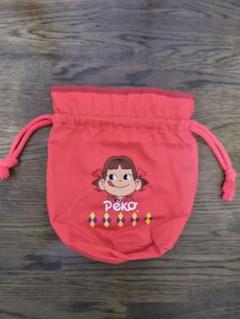 ペコちゃん 巾着袋 赤