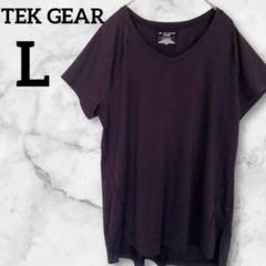 美品✨TEK GEAR Vネック Tシャツ 【L】ブラック スポーツウエア