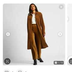 UNIQLO ユニクロ コーデュロイ ロングシャツ M ブラウン