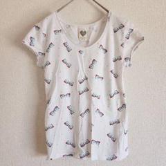 【ZARA】（M）メガネ柄プリントTシャツ/カットソー/個性的/着回し