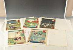 B15665 東京名所 木版画5枚セット:真作