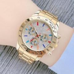 金　　腕時計　ゴールド　ブリンブリン　 レインボーメンズレディース　数量限定