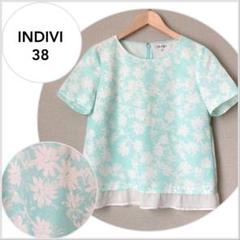 0926【美品♪】INDIVI ボタニカル柄レイヤードブラウスのサムネイル