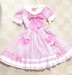 Angelic pretty heart marine ワンピース ピンク×白 Angelic pretty heart marine ワンピース ピンク×白 - メルカリ