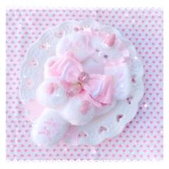 おすわりぬい服　10cm 用　ピンク✖️白　水色✖️白 おすわりぬい服 ぬい服 ハンドメイド 10cm にじぱぺ 白×水色