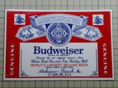 正規品 Budweiser ステッカー 170×112mm 当時物 バドワイザー