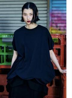 エンフォルド アシンメトリー ドッキング Tシャツ 変形 半袖 コットン 38 ENFOLD - エンフォルド アシンメトリー ドッキング Tシャツ 変形