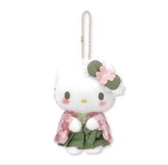 新品タグ付き　ハローキティ　着物 袴 キーホルダー　抹茶 キティ ぬいぐるみ　桜のサムネイル