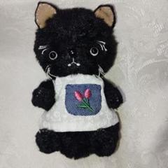 ほんわか　おとぼけ　黒猫ちゃん　テディベア　ぬいぐるみ　人形
