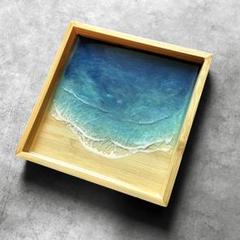 小物トレイ　レジンアート　海アート　エポキシレジンアート
