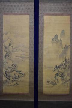 模写/久隅守景/蓬莱山図/双幅/布袋屋掛軸HE-219 模写/久隅守景/蓬莱山図/双幅/布袋屋掛軸HE-219 - メルカリ