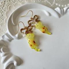 ฅ❤️ ねこ 猫 レジン 花 ひまわり ピアス イヤリング