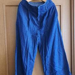 UNIQLO　濃い青 デニム ワイドパンツ