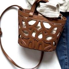 新品】ZARA カットワーク ミニトートバッグ