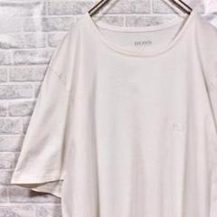 XXL HUGO BOSS ロゴ 刺繍 Tシャツ ヒューゴボス 白 半袖