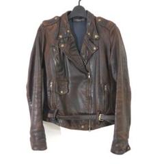 【vintage】ゴールデングース　シングルライダースジャケット　短丈　y2k 90s OLD Guess レザー シングル ライダース Y2K パンク 短丈