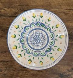 スイスの手描き花柄陶器皿 絵皿