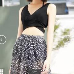 オシャレボ ワイドパンツ付き カシュクールクロススイムウェア 水着 ３点 M