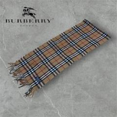 【I47】80-90sBurberrysバーバリーラムウールノバチェックマフラー