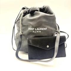 「激レア！ イヴサンローラン YSL 巾着 総柄 ショルダーバッグ モノグラム」 SAINT LAURENT - 激レア！ イヴサンローラン YSL 巾着 総柄