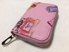 新品未使用 PUレザー カードケース スキミング対応 香水ピンク