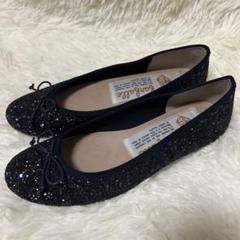 ファルファーレ　バレエシューズ　ネイビー　大粒グリッター