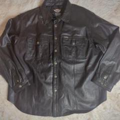 【希少サイズ】HARLEY DAVIDSON レザー シャツジャケット 3XL
