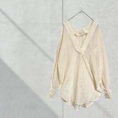 T358【VINCA　TOKYO】カットソー　ゆったり　透け感　Vネック　M
