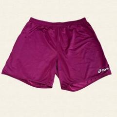 asics アシックス バレーボールパンツ レッド オーバーサイズ ハーフパンツ