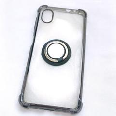 nahailun Xperia ケース クリア リング付き ケース ブラック