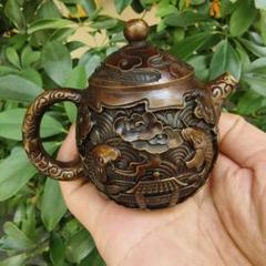 銅  細工  浮彫 り双龍 茶託 茶杯 茶器 茶道 工芸 置物 銅 細工 浮彫 り双龍 茶託 茶杯 茶器 茶道 工芸 置物