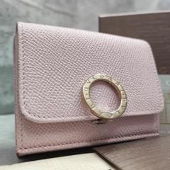 美品/定価約8万/付属有✨BVLGARI 三つ折り財布 サークル レザー