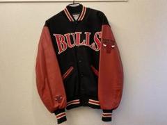 L 80s CHICAGO BULLS スタジャン ブラック 中綿 キルティング USA製 90s STARTER 