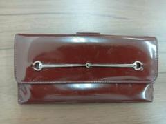 GUCCI 長財布　エナメル　ブラウン 035 1323 1872 ホースビット